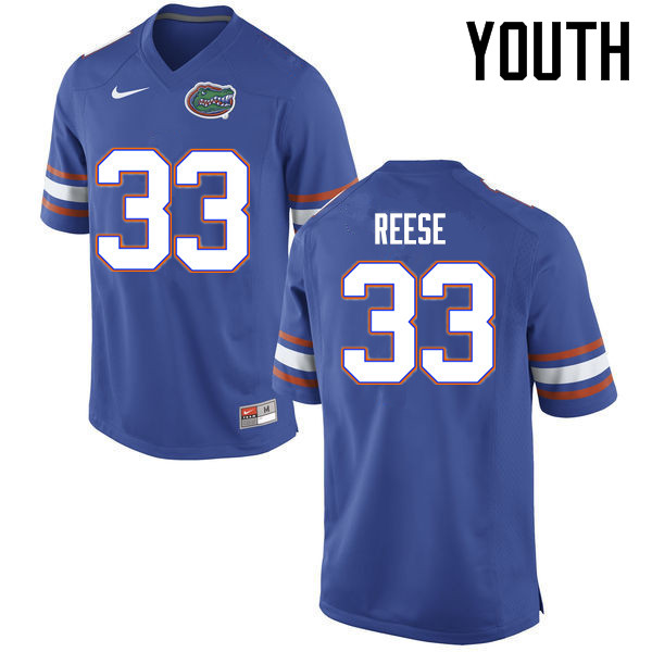 Youth Florida Gators #33 David Reese College Football Jerseys Sale-Blue